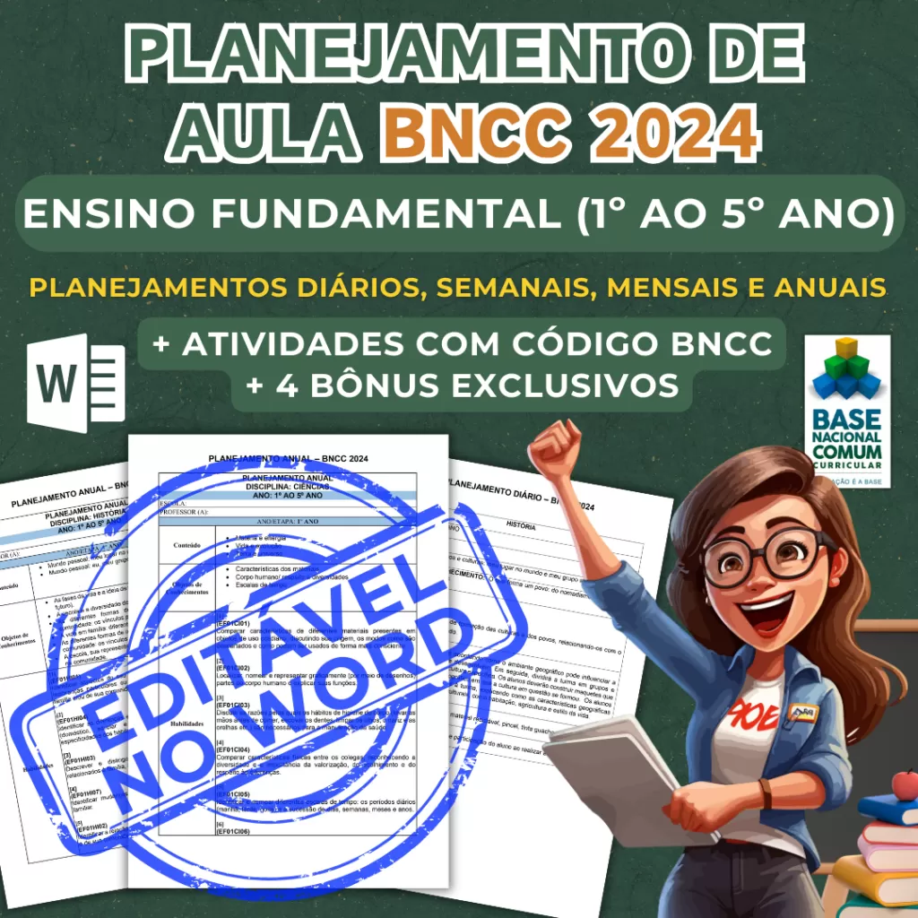 Plano De Aulas Diário, Semanal, Mensal E Anual 1º Ao 5º Ano BNCC 2024 ...